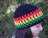 Chunky RASTA CROCHET CAP Hat / Hippie