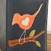 I put a bird on it: leather Refillable Notebook with bird appliqué LINED paper