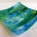 Blue and Green Streaky Glass Plate