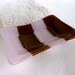 Glass Soap Dish in Petal Pink and Brown
