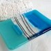Glass Soap Dish in Bright Turquoise Blue