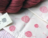 Hand printed Knitting Project Bag - Sock size