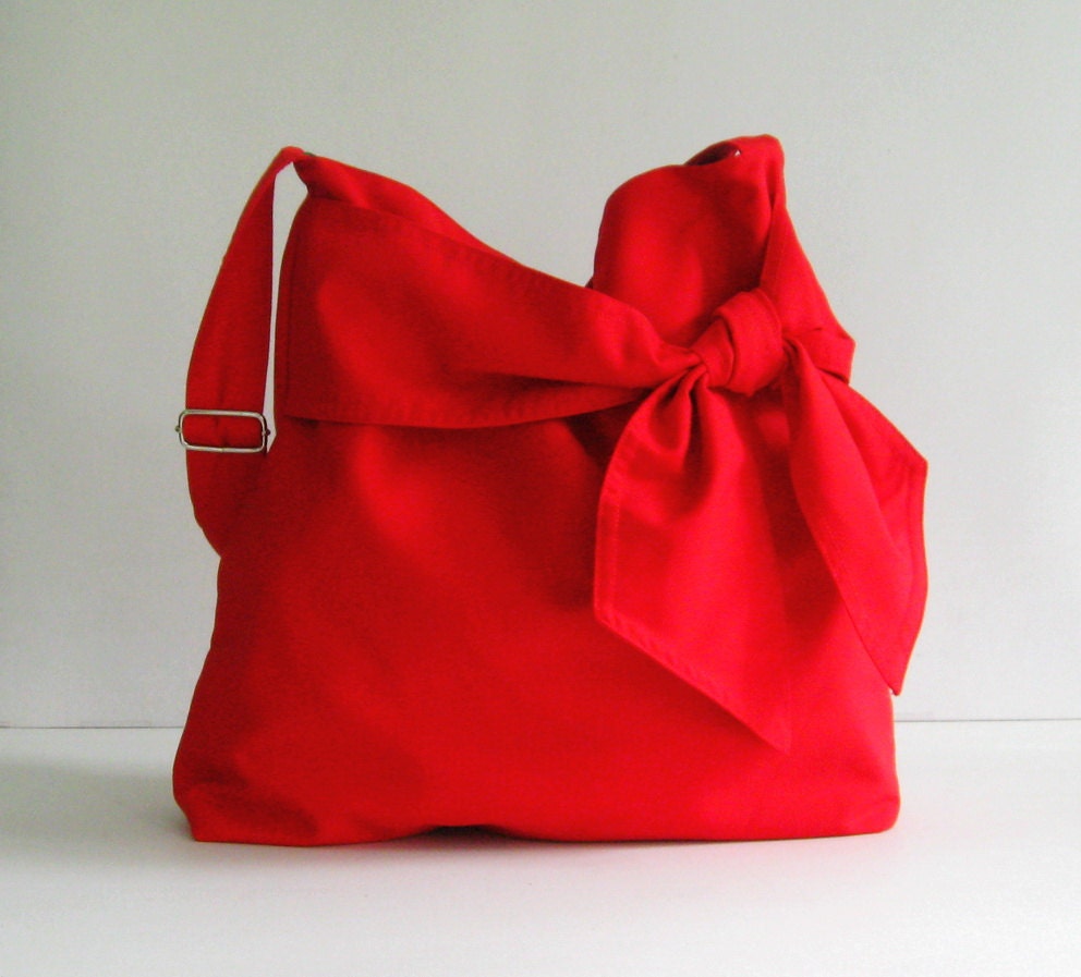 Add 1 more get 10% off - Red Cotton Twill Bag - Ninny