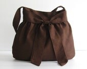 Sale - Linen Bag - Shoulder bag, Diaper, Tote, Travel, Women, Stylish, Bow, Purse - AMY