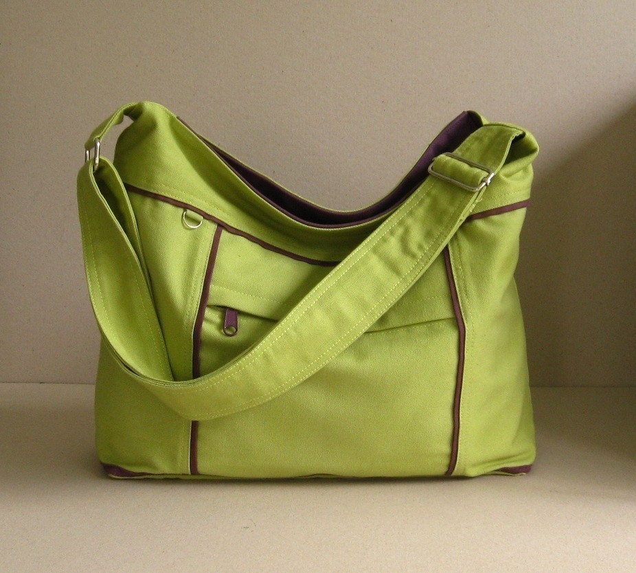 ... Messenger Bag - diaper, tote, purse, zipper pockets, stylish - Kira