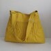 Mustard Canvas Lines Multi-Purpose Bag with Extra Pockets and Adjustable Strap