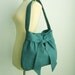 Sale - Teal Hemp/Cotton Bag, tote, purse, messenger, work, everyday bag, bow, hemp - AMY