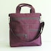 Sale - Deep Plum Water-Resistant Messenger Bag, school, laptop, diaper, travel, tote, shoulder bag - Melissa