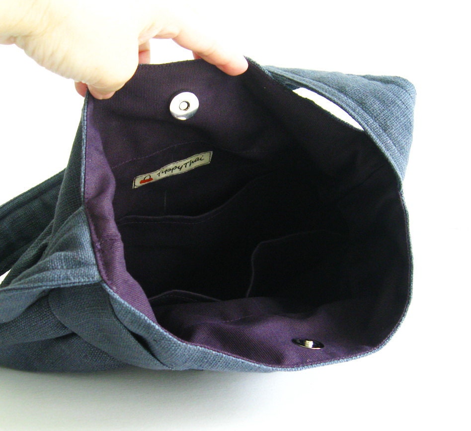 Sale - Grey Hemp/Cotton Bag - Shoulder bag, Diaper bag, Messenger bag, Tote, Travel bag, Women - AMY