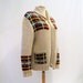 Vintage Sweater Cowichan Style Wool Plaid Curling Mary Maxim Graph Jacket M