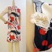 60s Dress Vintage MOD Magical Mushroom Novelty Print Mini Shift S M