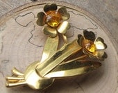 Brass with Topaz Rhinestones
