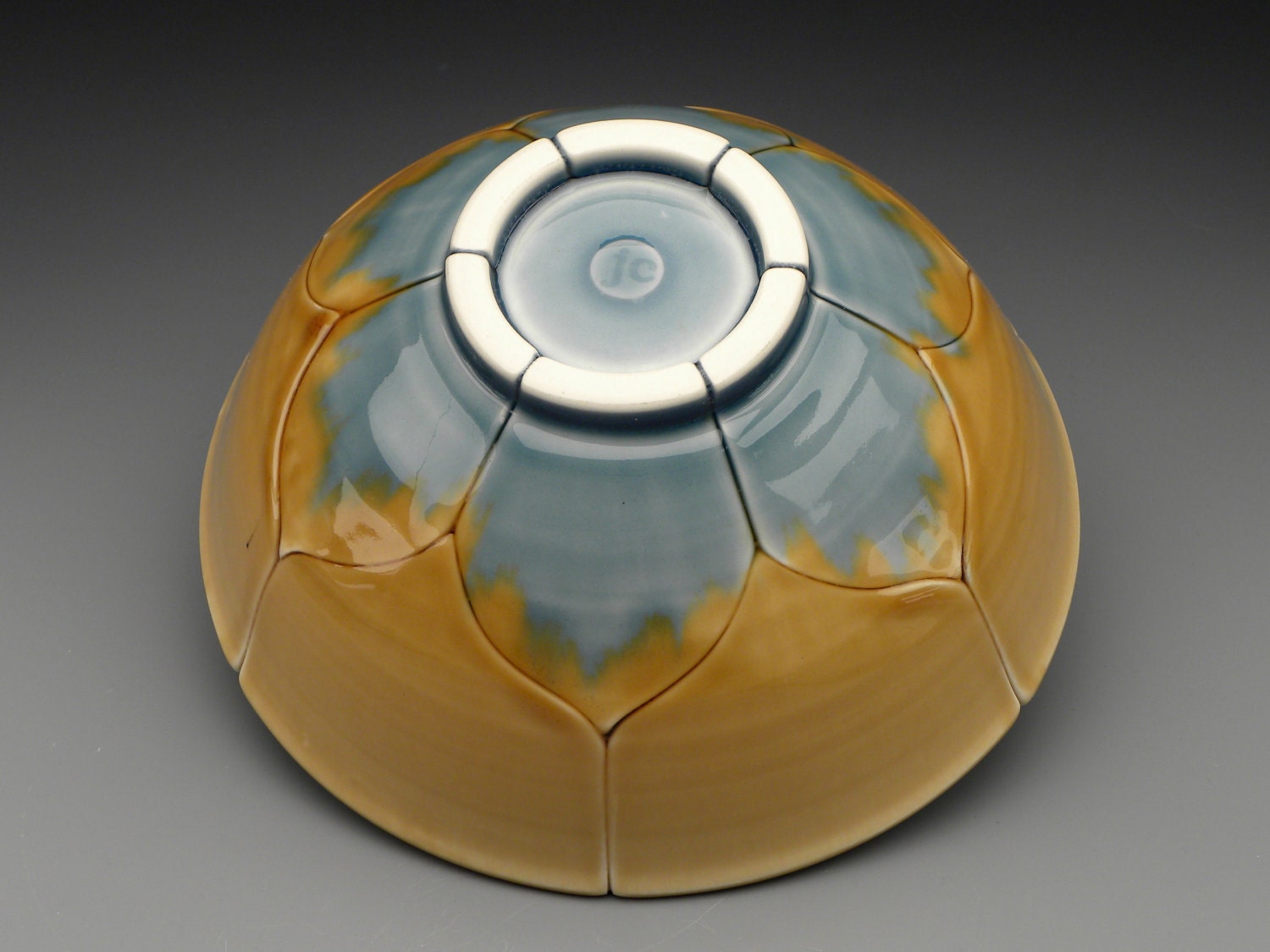 Blue and Gold Lotus Bowl