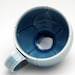 Experimental Grey and Blue Wandering Lotus Coffee Mug Teacup 12 Ounce