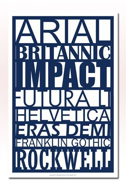 Modern Typography Poster, Custom Color Choice - 20 X 30