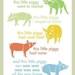 This Little Piggy Poster, Modern Nursery Rhyme Series, 11 X 14 Multi-Color