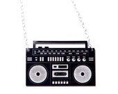 boombox ghetto blaster acrylic necklace