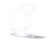 offset diamonds  acrylic ring - clear