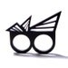 geometric triangle double two-finger acrylic ring (black)