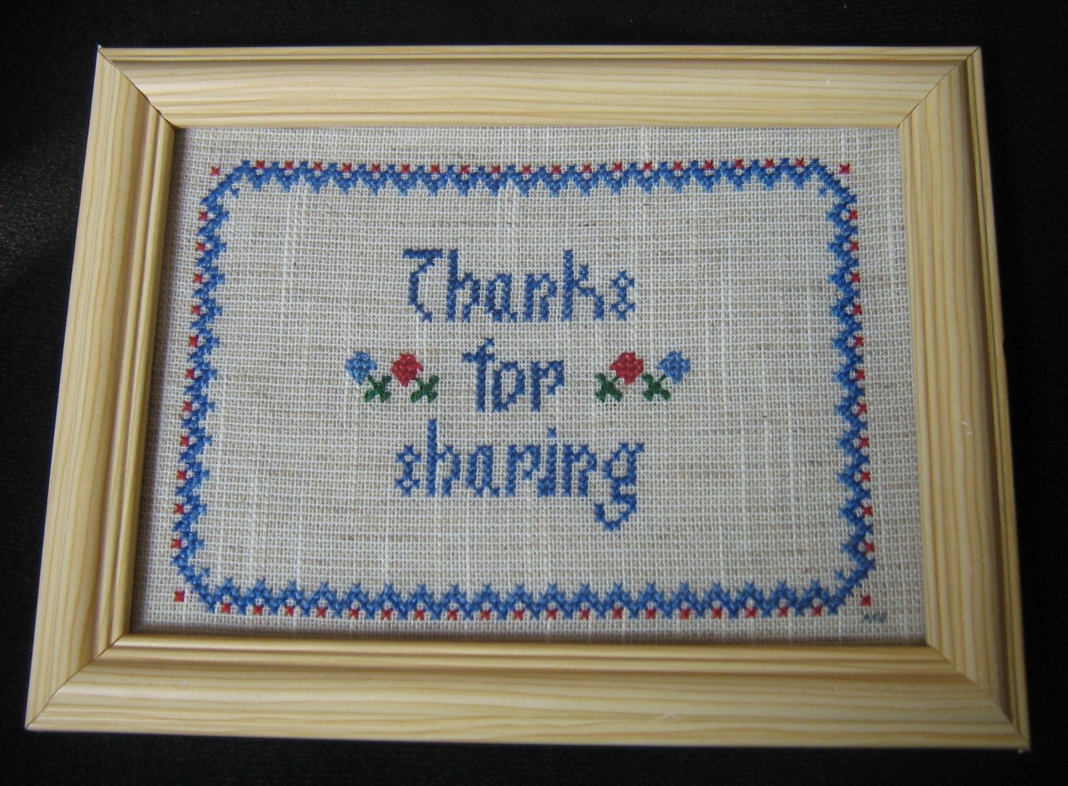 Thanks For Sharing - cross stitch