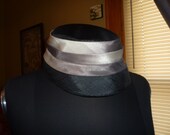 Beautiful Vintage Silk Hat with Wide Silvery Gray Band
