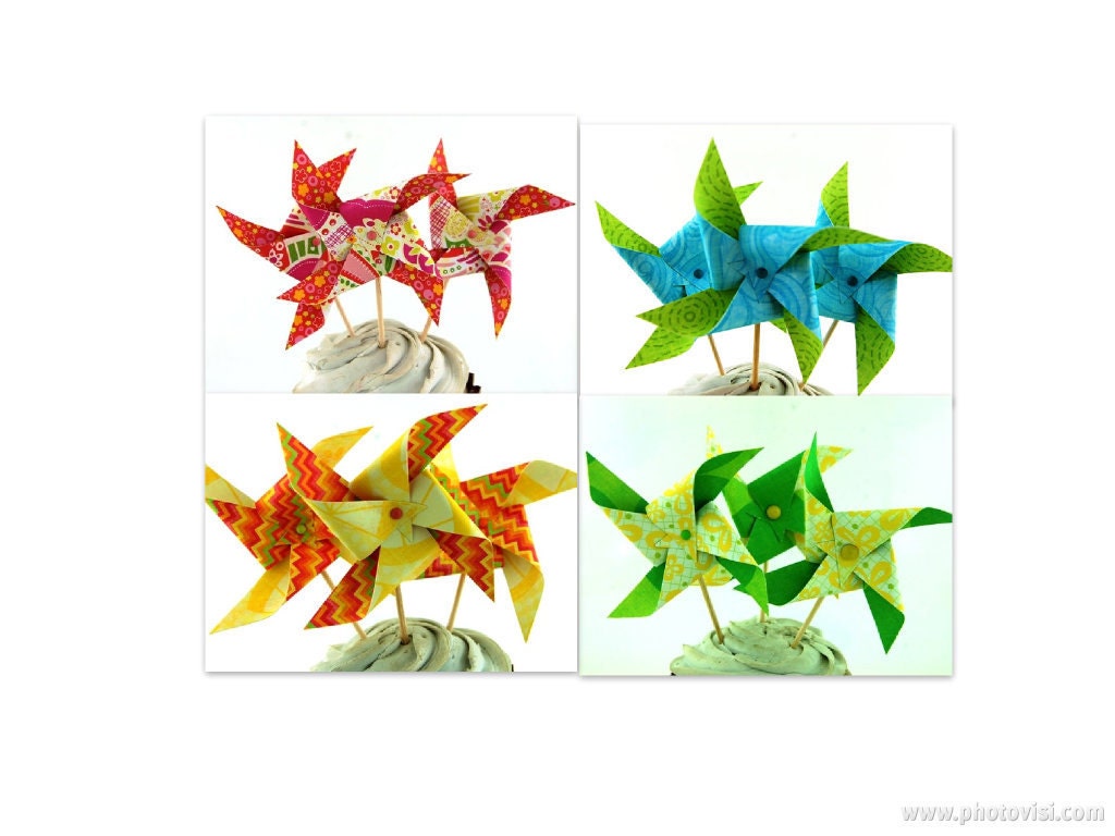 Sweet Citrus Collection Set of 12 Pinwheel Cupcake Toppers Il_170x135