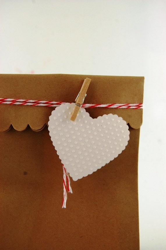 Pretty Packaging Valentines Scalloped Heart Tags Kit Il_570xn