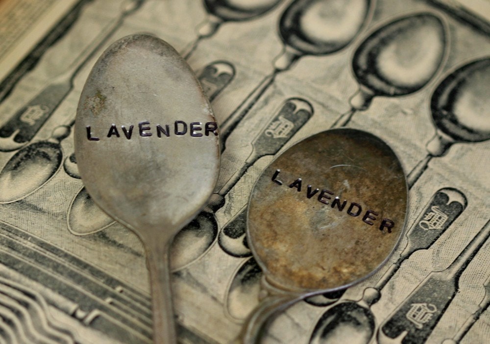 Lavender Vintage Silverware Garden Marker Plant Stake