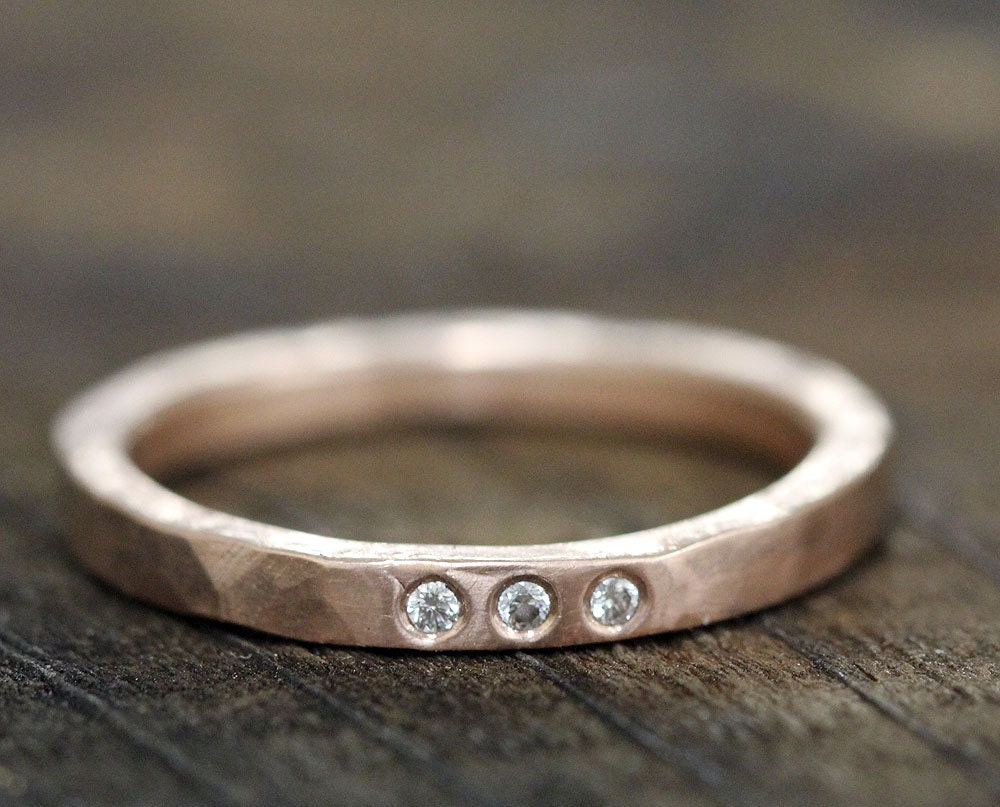 Wedding Band 14k gold diamond wedding band