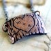 Tree Bark Lovers Carving Copper Necklace (E0263)
