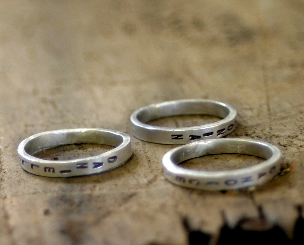 Personalized Sterling Silver Stamped Stacking Ring