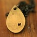 Teardrop Brass Necklace with custom initial (E0262)