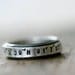Latitude Longitude custom stamped sterling silver ring