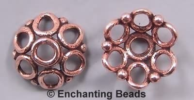 Copper Circles 12mm Bead Caps 3.2mm Hole 42714 (24)