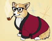 Bob Corgman Knows Best 4x6 Welsh Corgi Giclee Illustration Print