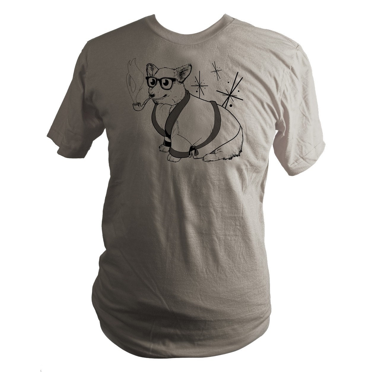 Cinder Grey Welsh Corgi Bob Corgman Organic Unisex T-Shirt - Sizes S M L XL