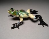 Hand blown hand made glass Frog sculptured art work.