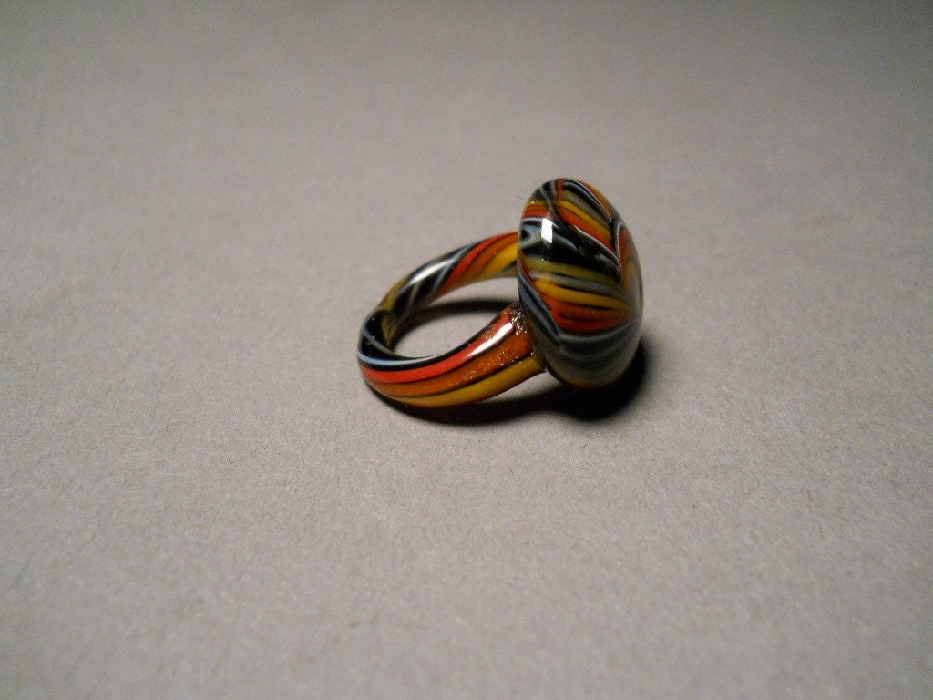Multiple colored  Hand made Glass Ring