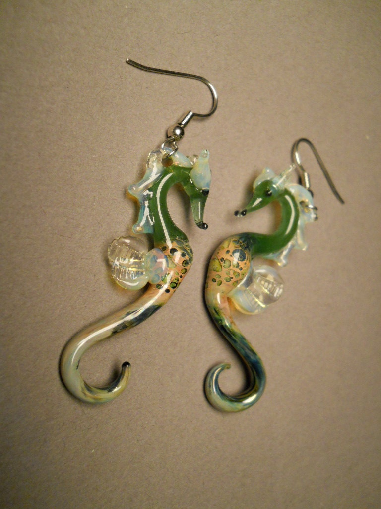 Glass Sea Horse Earrings