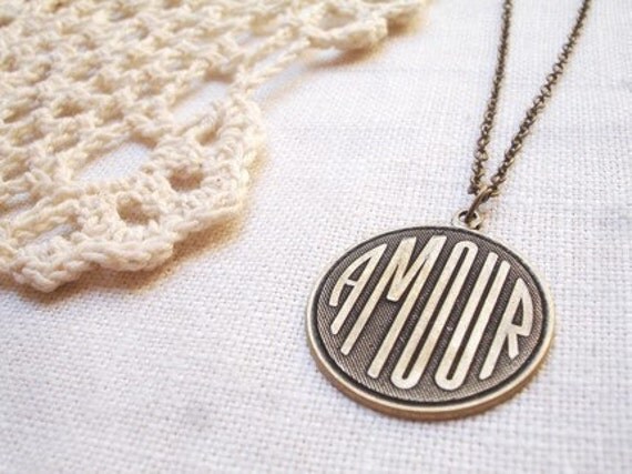 maybe someday - french amour vintage style necklace.