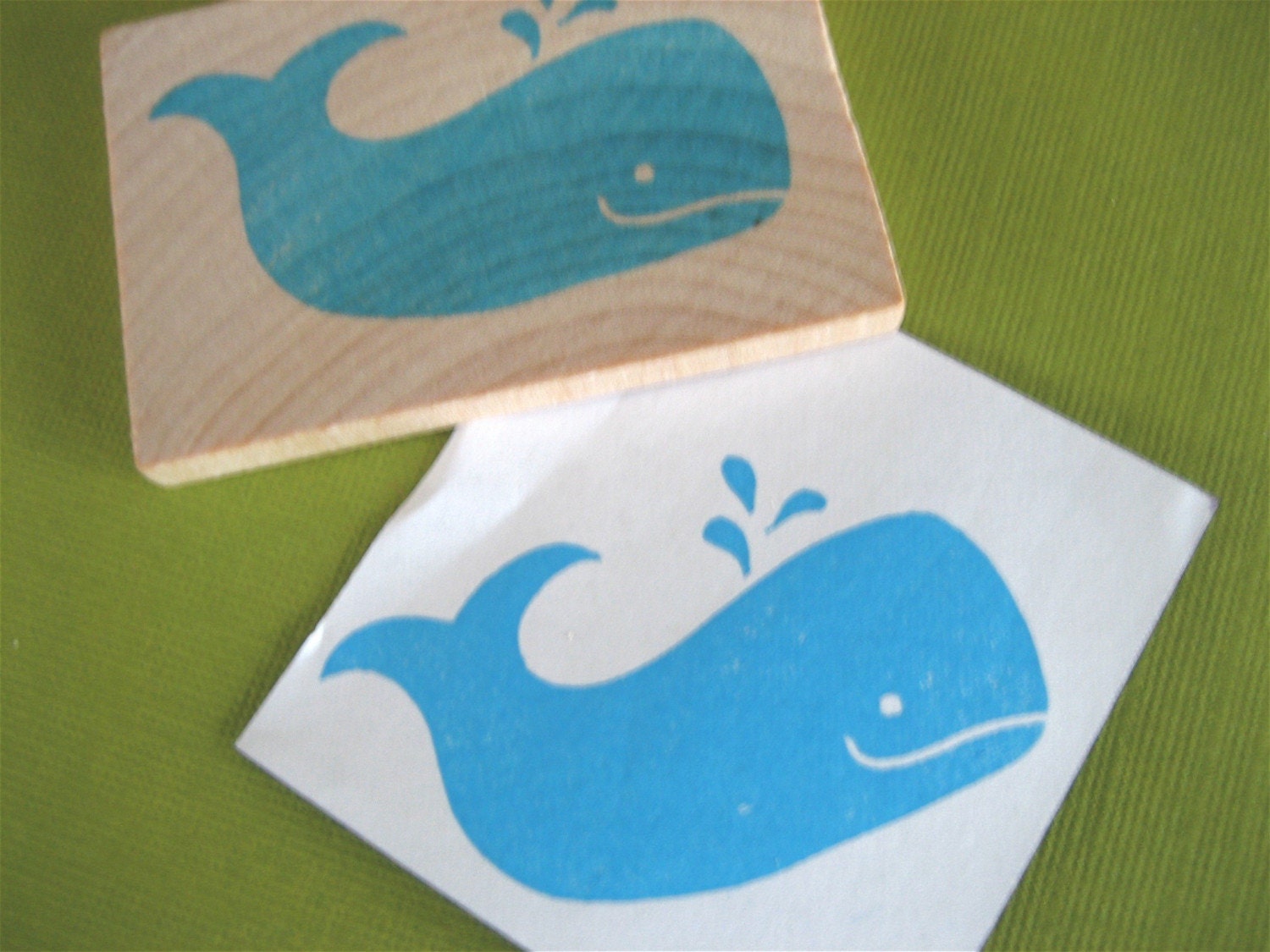 Whale Rubber Stamp Hand Carved