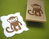 Monkey Rubber Stamp, Hand Carved Rubber Stamp, Monkey Stamp