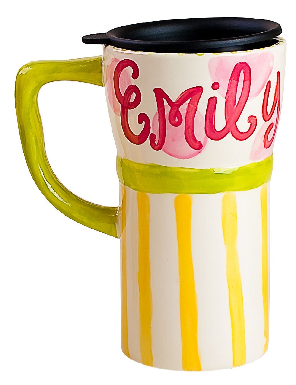 Personalized Travel Coffee Mug - Bright Dots Pink Il_570xn