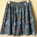 vintage recycled Floral Green Skirt. Petite (small)