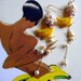 Josephine Baker Banana Dance Earrings - Freshwater Pearls and Vintage Plastic Bananas