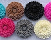 DESTASH SALE -Marguerite Resin Flower - 37mm - QTY 30 pcs