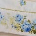 Vintage Standard Pillowcase - Blue Flower Green Lace