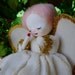 Vintage Angel Doll Ornament in White Corduroy Dress c. 1960's In Original Package - Treasury List