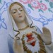 Vintage Immaculate Heart of Mary Figurine Sacred Heart Religious Wall Hanging 1961 - Treasury Item