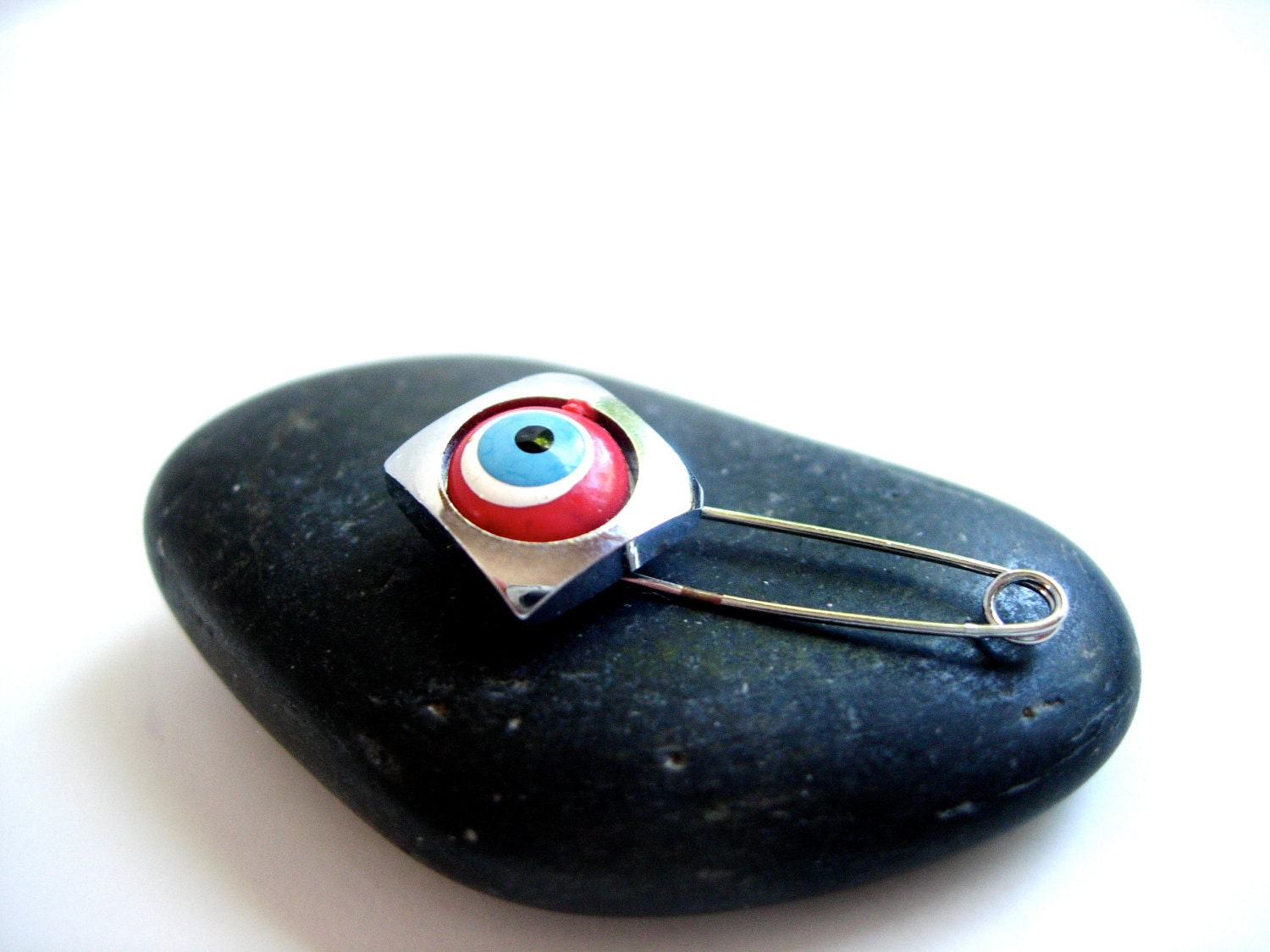 Diamond Red Evil eye Pin